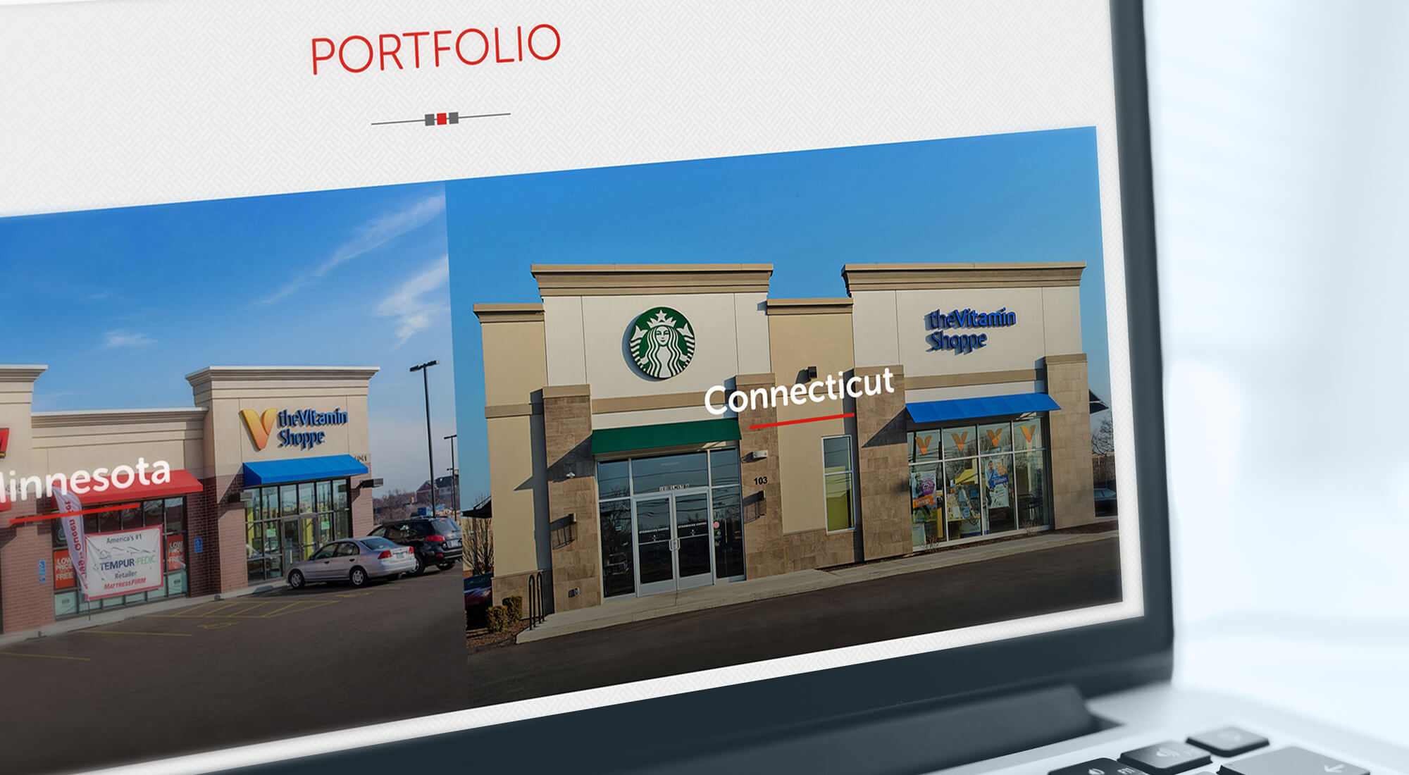 Portfolio on laptop screen