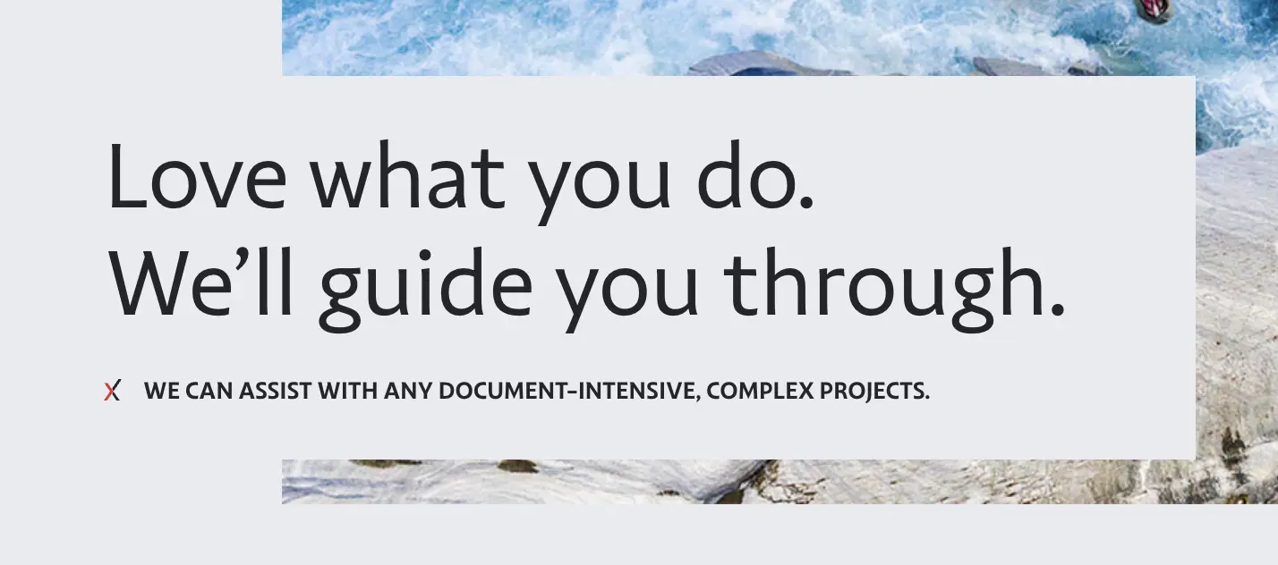 Text overlay on a background of rushing water reads: 