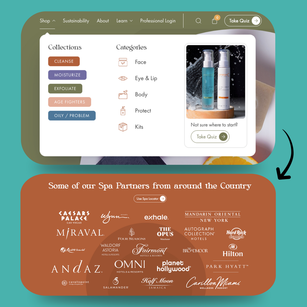 Skincare website design