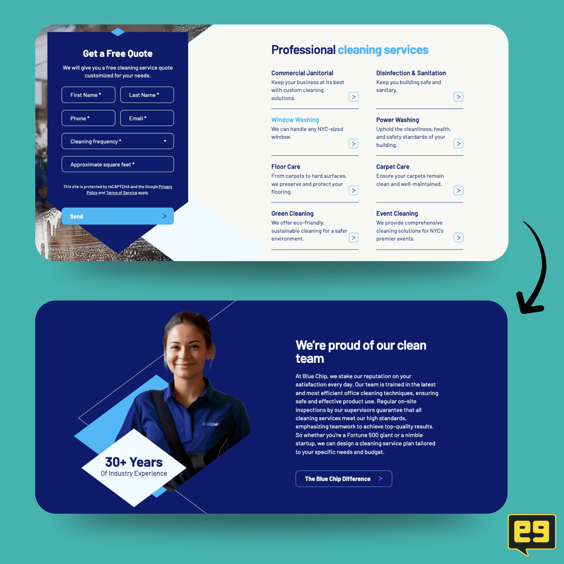 cleaning website design